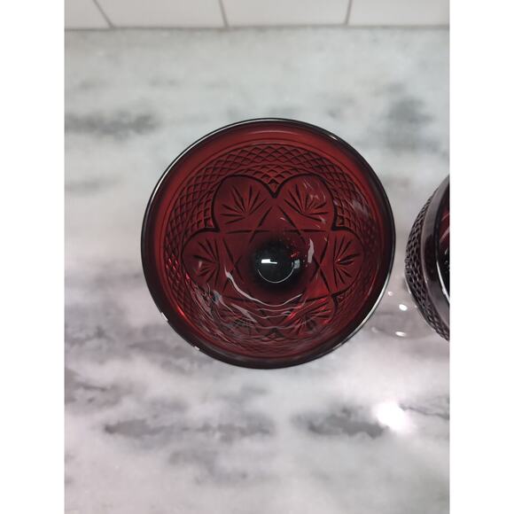 Cristal D'Arques-Durand Ruby‎ Goblet Set, Water Wine Glasses, Red/Clear Glass - Picture 6 of 10